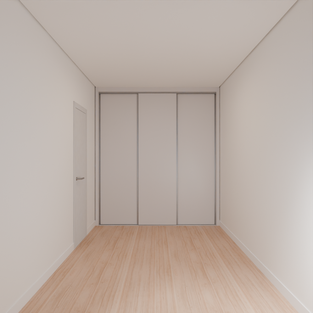Armário Quarto Casal Porta de Correr Cinza Cobalto (Sudoeste / Bias Fortes - Apt 08 10)