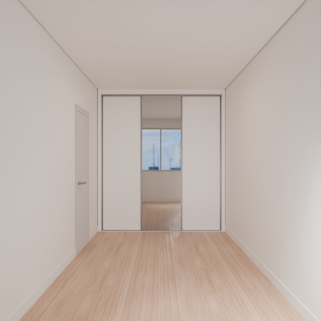 Armário Quarto Casal 2 Portas de Correr 1 Espelho Branco Tx (Sudoeste / Bias Fortes - Apt 08 10)