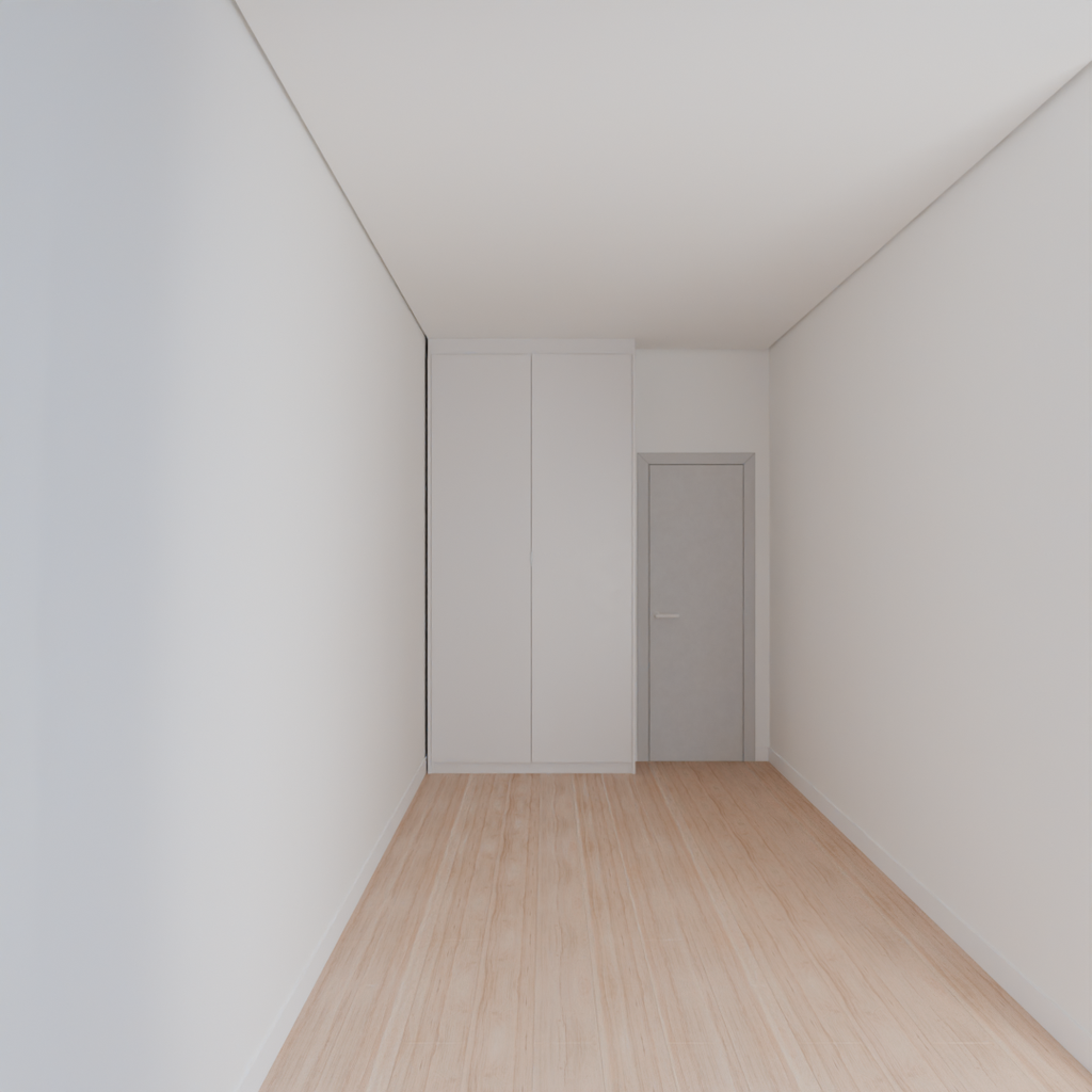 Armário Quarto Solteiro Porta de Giro Cinza Cobalto (Sudoeste / Bias Fortes - Apt 08 10)