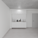 Armário Cozinha Inferior e Superior sem Nicho para Lava e Seca Branco Tx (Sudoeste / Bias Fortes – Apt 03 04)