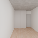 Armário Quarto Solteiro Porta de Correr Cinza Cobalto (Sudoeste / Bias Fortes - Apt 03 04)