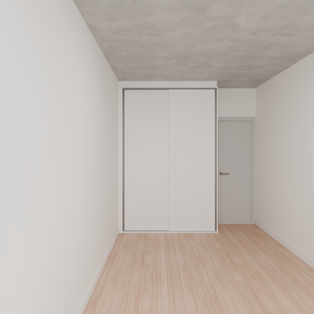 Armário Quarto Solteiro 2 Portas de Correr Branco Tx (Sudoeste / Bias Fortes - Apt 03 04)