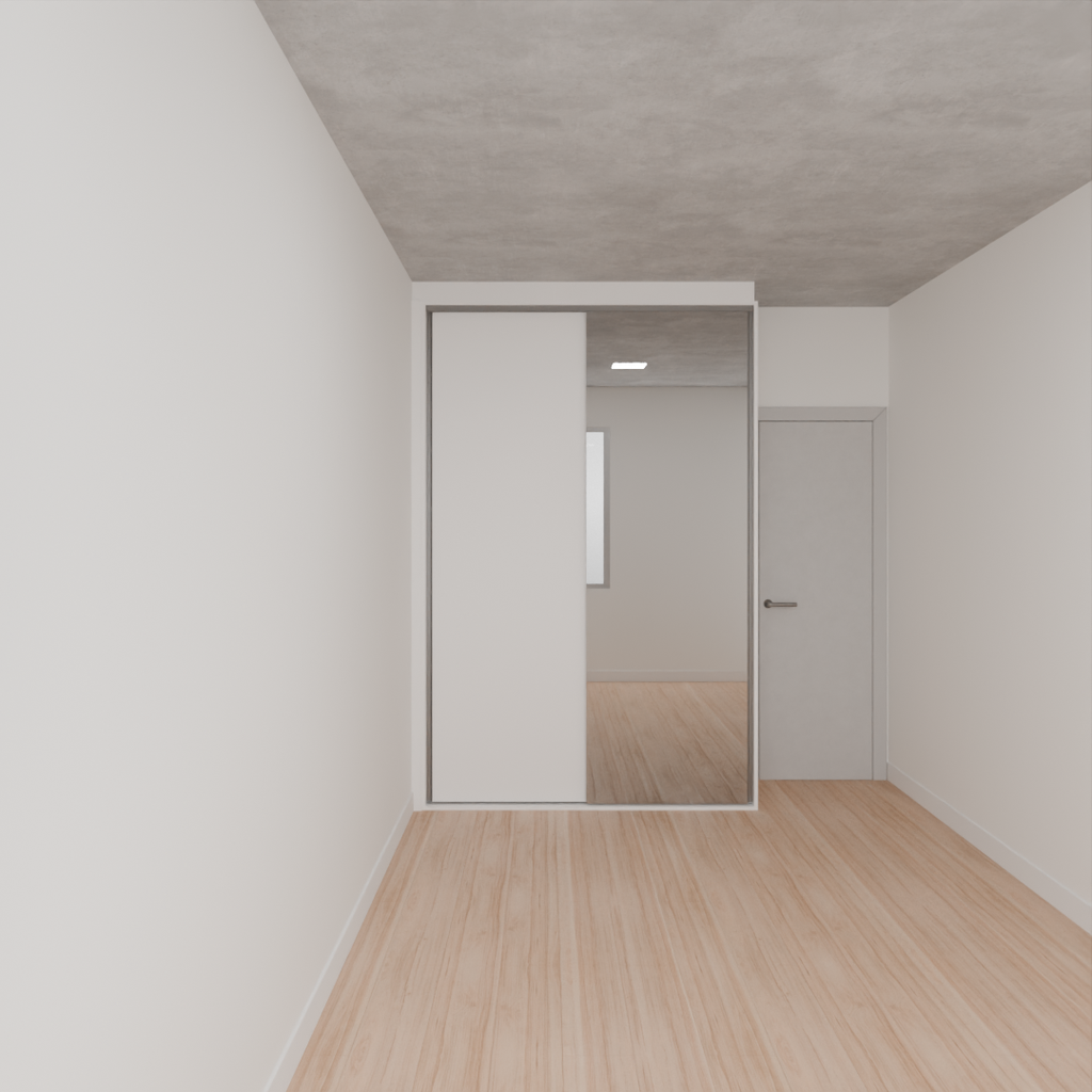 Armário Quarto Solteiro Porta de Correr 1 Espelho Branco Tx (Sudoeste / Bias Fortes - Apt 03 04)