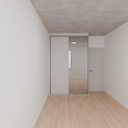 Armário Quarto Solteiro 1 Porta de Correr 1 Espelho Cinza Cobalto (Sudoeste / Bias Fortes - Apt 03 04)