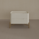 Mesa de Cabeceira BEND 2 gavetas Luna pés Dourados  C806 Incolar