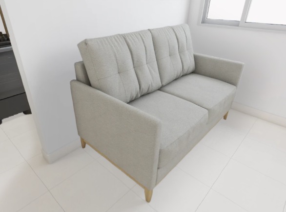 Sofá Carlo 1,60 - Tecido Boucle Off White 3536