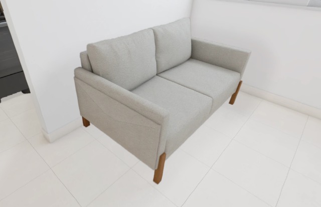 Sofá Arthur 1,60m - Tecido Boucle Off White 3536