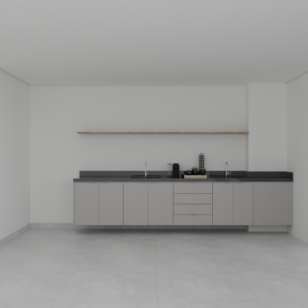 Armário Cozinha Inferior Cinza Cobalto (Sudoeste / Vale do Sereno – Apt 01 04 05 06 09 10)