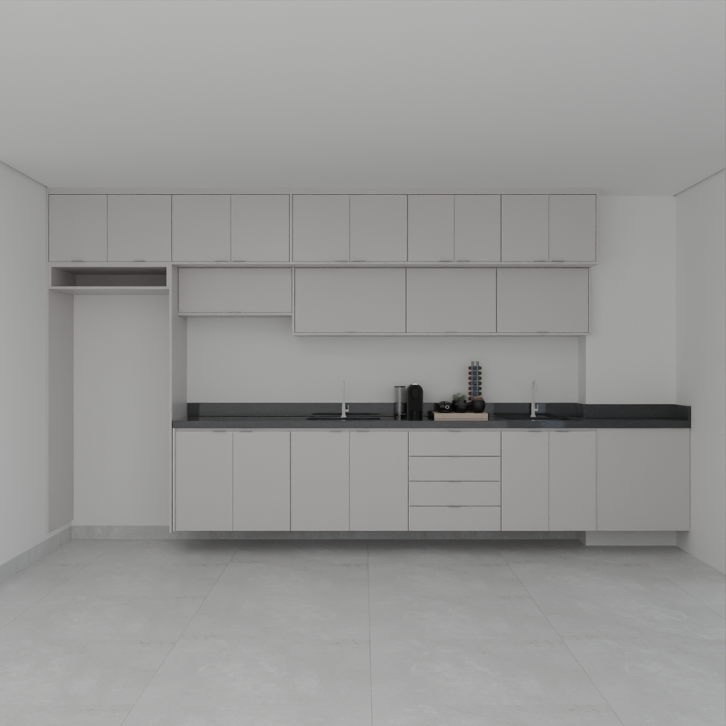 Armário Cozinha Completo Cinza Cobalto (Sudoeste / Vale do Sereno – Apt 01 04 05 06 09 10)