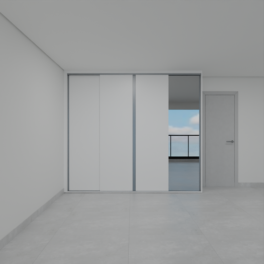 Armário Quarto 3 Portas de Correr 1 Espelho Branco Tx (Sudoeste / Vale do Sereno – Apt 01 04 05 06 09 10)