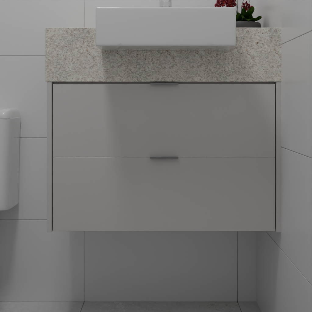 Armário Banheiro Gaveteiro Cinza Cobalto (Sudoeste / Vale do Sereno – Apt 01 04 05 06 09 10)