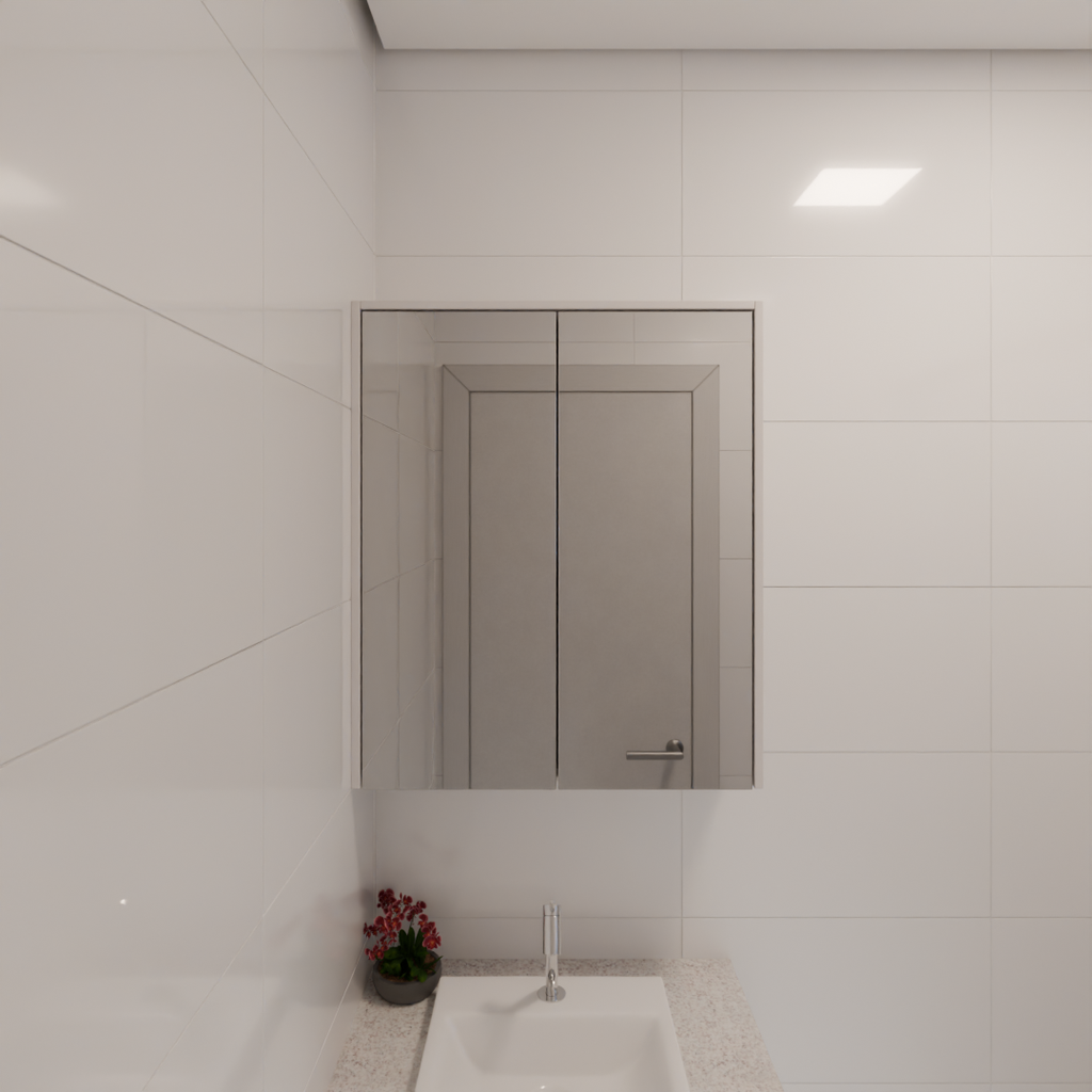 Armário Banheiro Aéreo Cinza Cobalto (Sudoeste / Vale do Sereno – Apt 01 04 05 06 09 10)