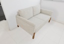 Sofá Arthur 2 Lugares 180cm 2 Braços Pés Imbuia Tecido Linho Cinza Claro 1366