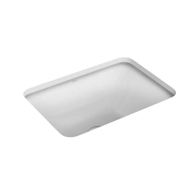 Cuba de embutir retangular Branca Deca Cuba Banho 01; Banho 02