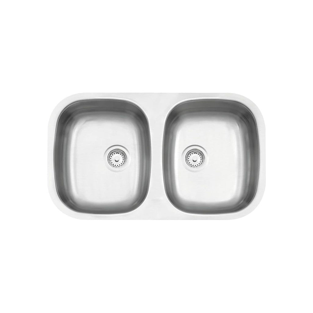 Cuba de embutir Isis 2C 34 BL em Aço Inox Escovado 77x45 Tramontina  Cuba Cozinha Padrão Construtora