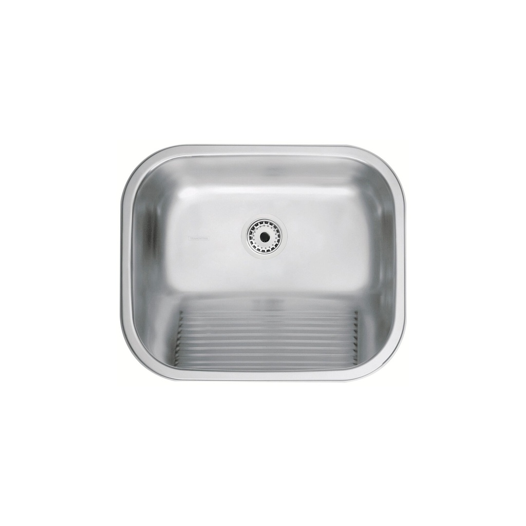 Tanque de Encaixe Hela 34L Aço Inox Acetinado 50x40 Tramontina  Tanque Área de Serviço Padrão Construtora