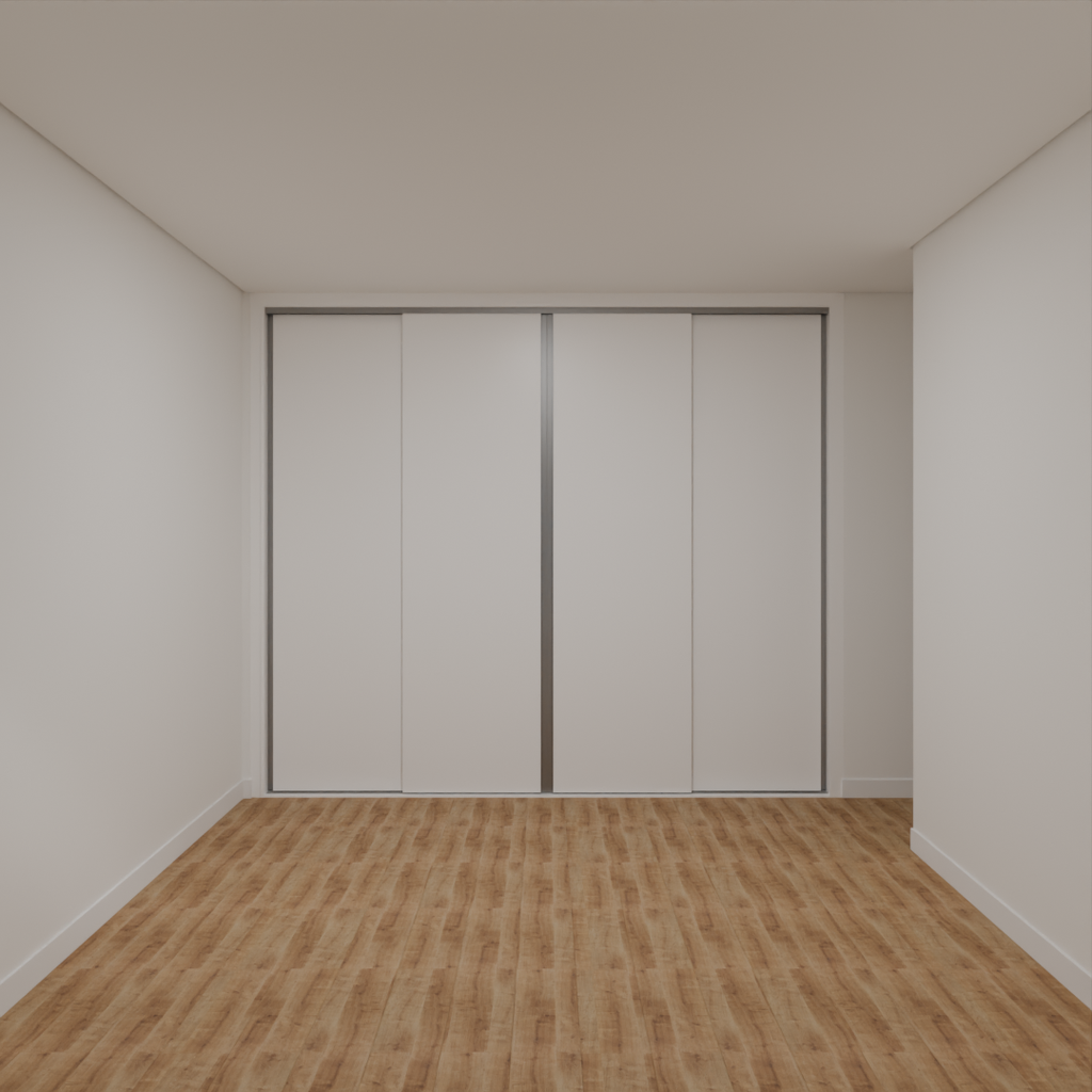 Armário Quarto Casal 4 Portas de Correr Branco Tx (Sudoeste / Vale do Sereno – Apt 02 03 07 08)