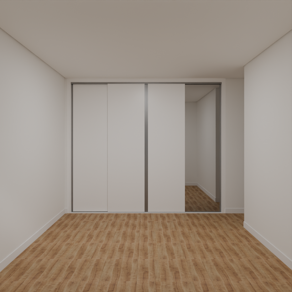 Armário Quarto Casal 3 Portas de Correr 1 Espelho Branco Tx (Sudoeste / Vale do Sereno – Apt 02 03 07 08)