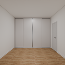 Armário Quarto Solteiro 4 Portas de Correr Cinza Cobalto (Sudoeste / Vale do Sereno – Apt 02 03 07 08)