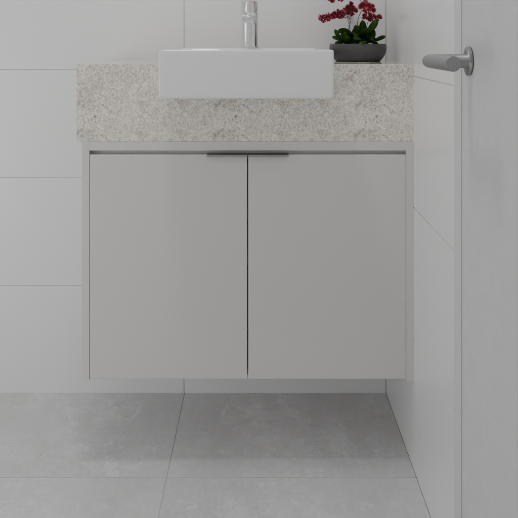 Armário de Banheiro Social Porta de Giro Cinza Cobalto (Sudoeste / Vale do Sereno – Apt 02 03 07 08)