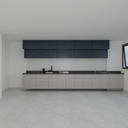 Armário Cozinha Inferior e Superior Cinza Cobalto e Azul Tx (Sudoeste / Vale do Sereno – Apt 02 03 07 08)