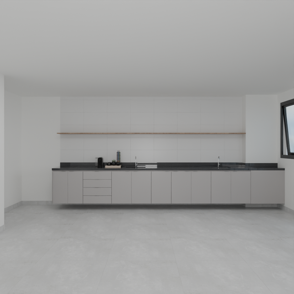 Armário Cozinha Inferior Cinza Cobalto (Sudoeste / Vale do Sereno – Apt 02 03 07 08)