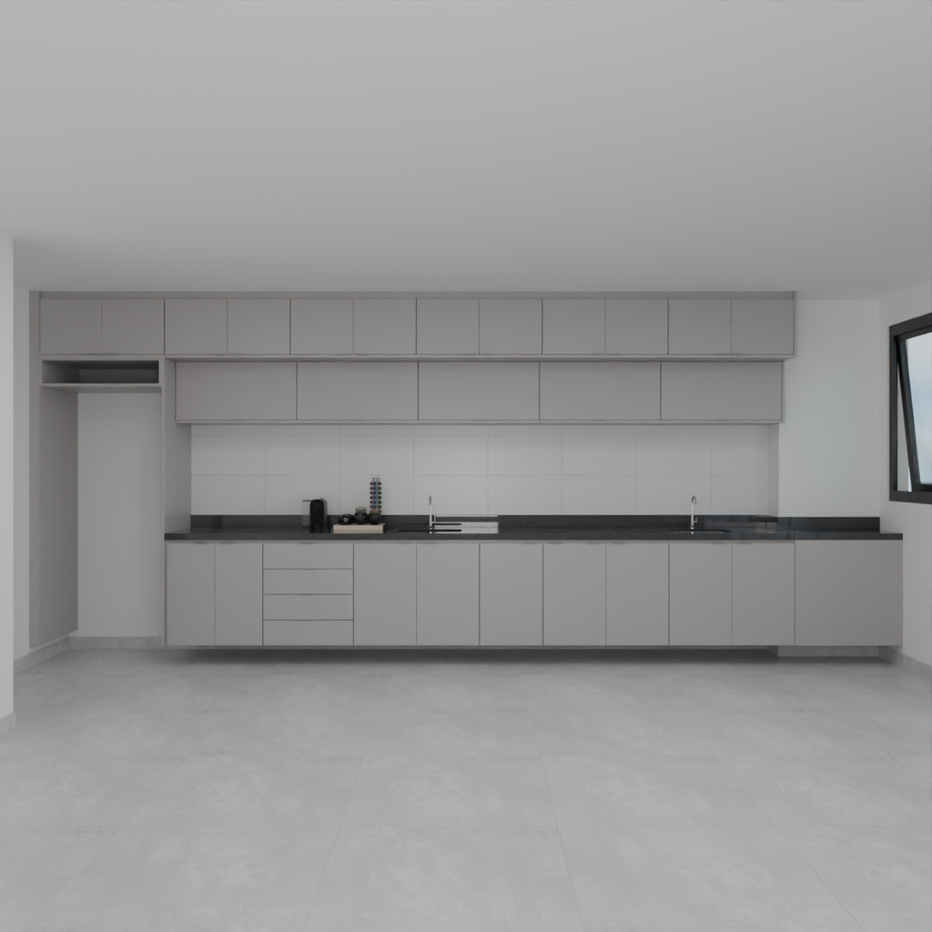 Armário Cozinha Completo Cinza Cobalto (Sudoeste / Vale do Sereno – Apt 02 03 07 08)