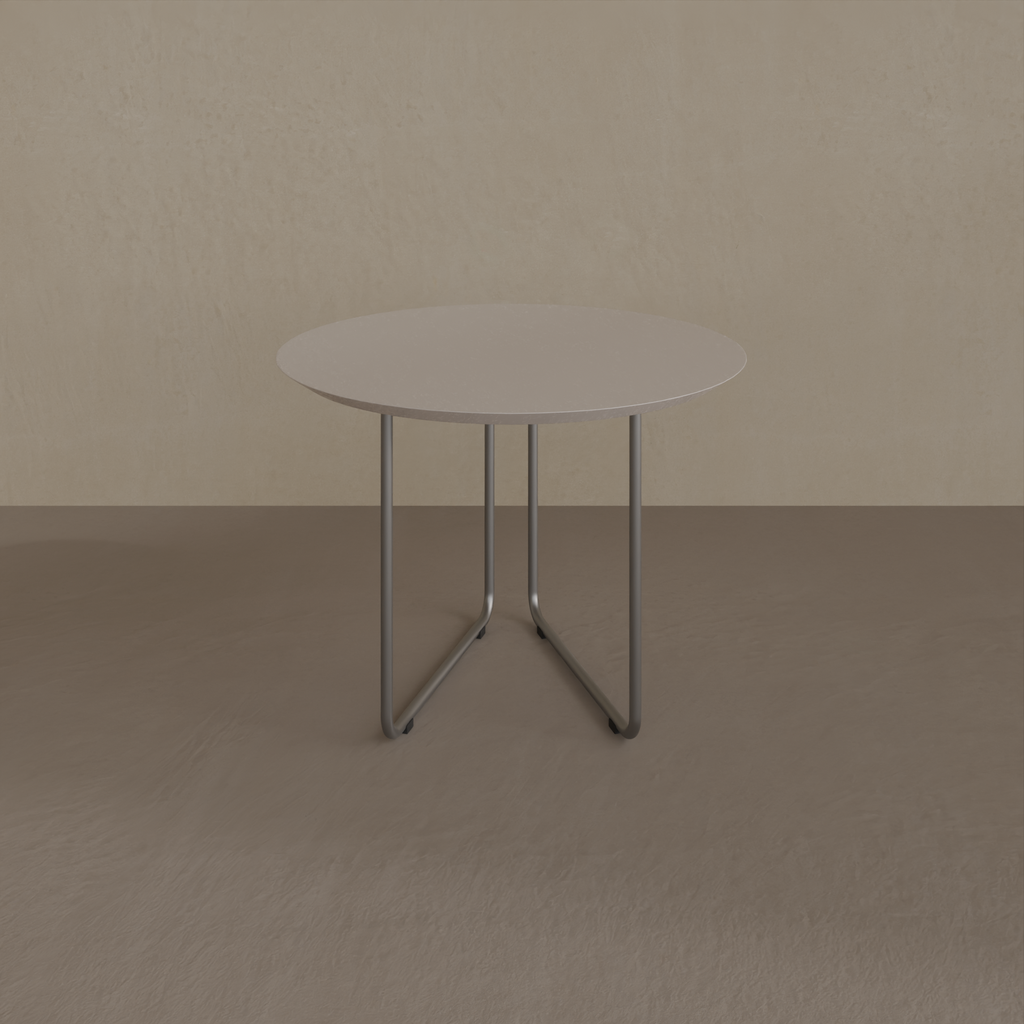 Mesa Lateral Off White com pés de metal (Sudoeste)