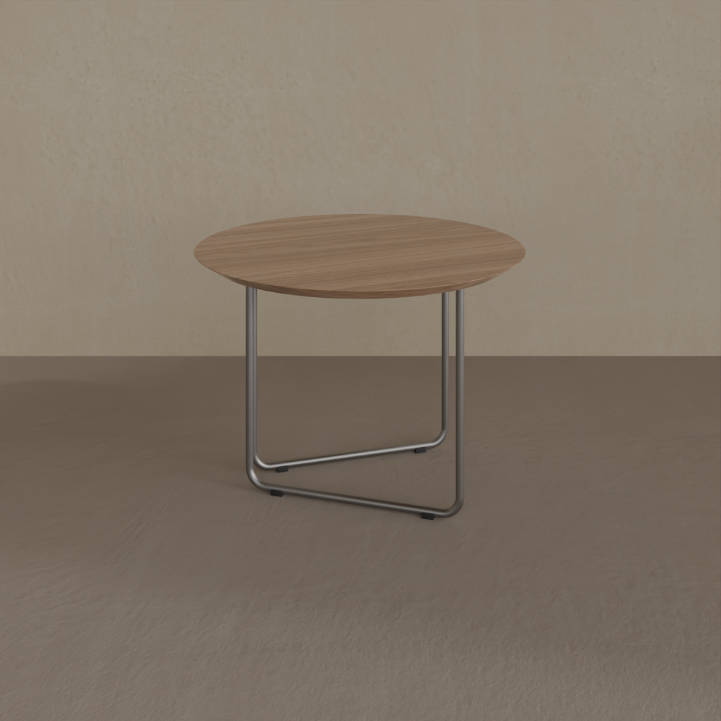 Mesa Lateral Louro Freijó com pés de metal (Sudoeste)