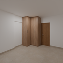 Closet Suíte 1 de Giro Freijó; Puxador Slim Prata Suíte 01 Tipo 1