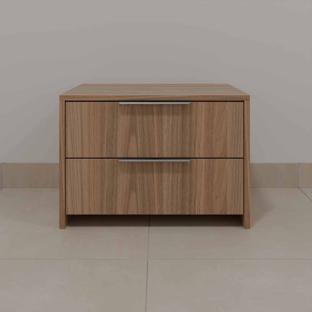 Mesa de Cabeceira Suíte Master Freijó; Puxador Slim Prata Suíte Master Tipo 1 Tipo 2 Tipo 5