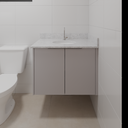 Armário Banho Master Inferior de Giro Beton; Puxador Slim Prata Banho Master Tipo 1 Tipo 2