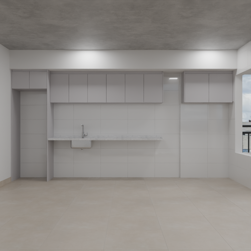 Armário Cozinha Superior de Giro Beton; Puxador Porta Passante Cozinha Tipo 1 Tipo 2 Tipo 5