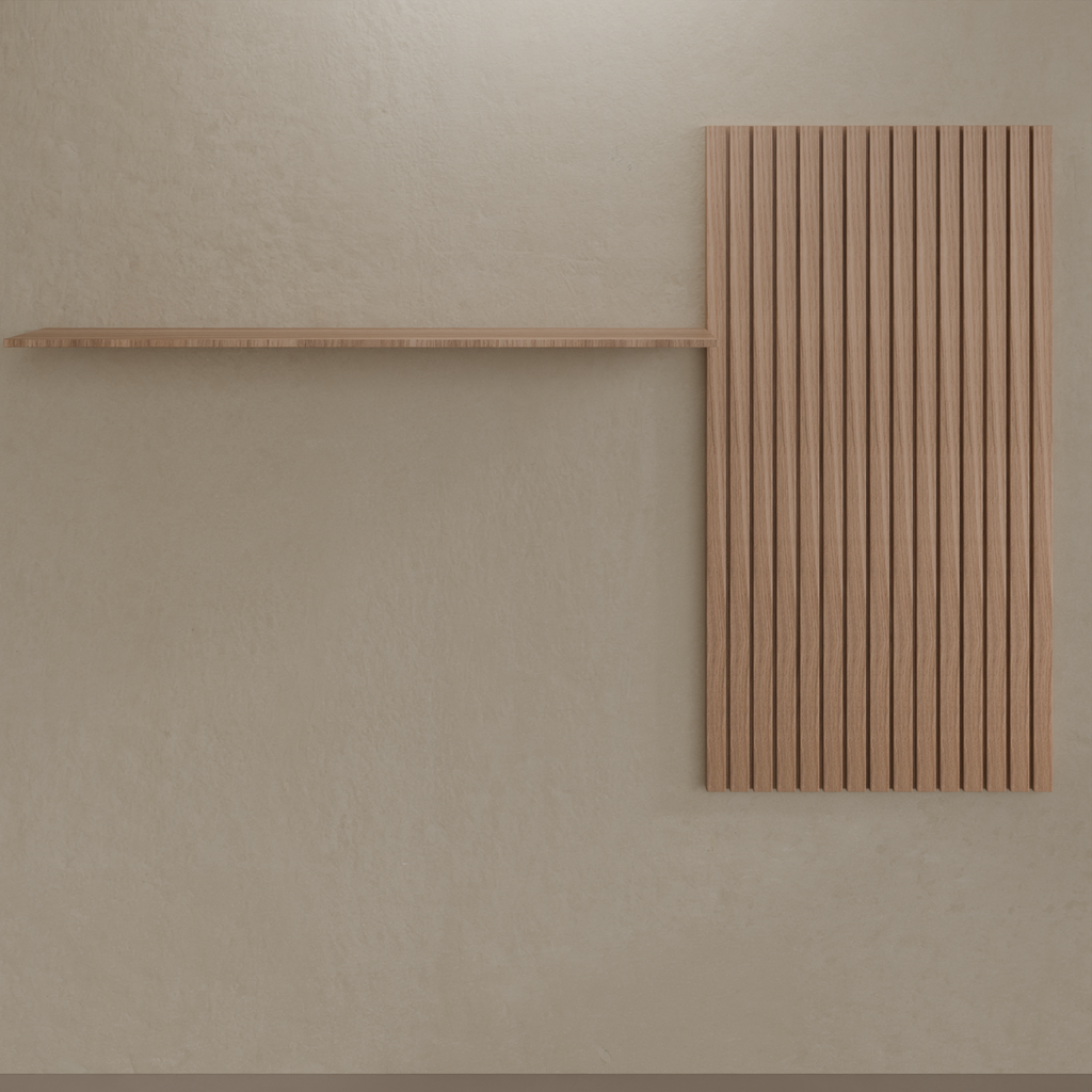 Painel de Parede 0,90m x 1,74m (LxA) com Prateleira 0,30m x 1,70m (PxL) Louro Freijo (Sudoeste / Vale do Sereno - Apt 01 04 05 06 09 10)