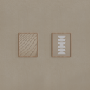 Conjunto de 2 Quadros Chão de Areia e Abstrato Meio Círculo Moldura Filete crua sem Vidro 40 x 50cm