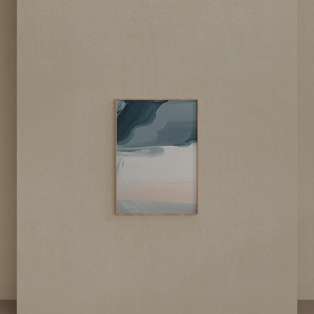 Quadro Decorativo Abstrato Céu Abrindo Caixa Crua sem Vidro 70x50cm