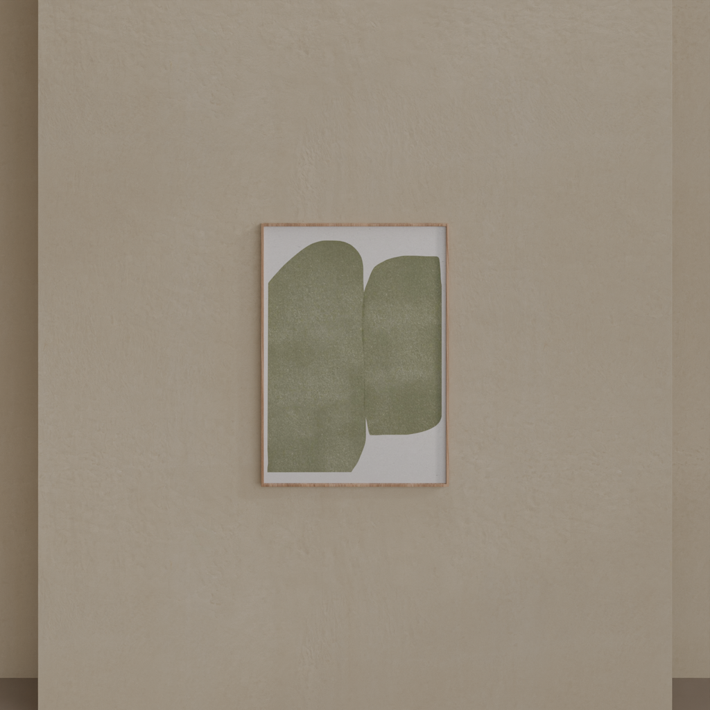 Quadro Decorativo Abstrato Maré Interna Caixa Crua sem Vidro 70x50cm