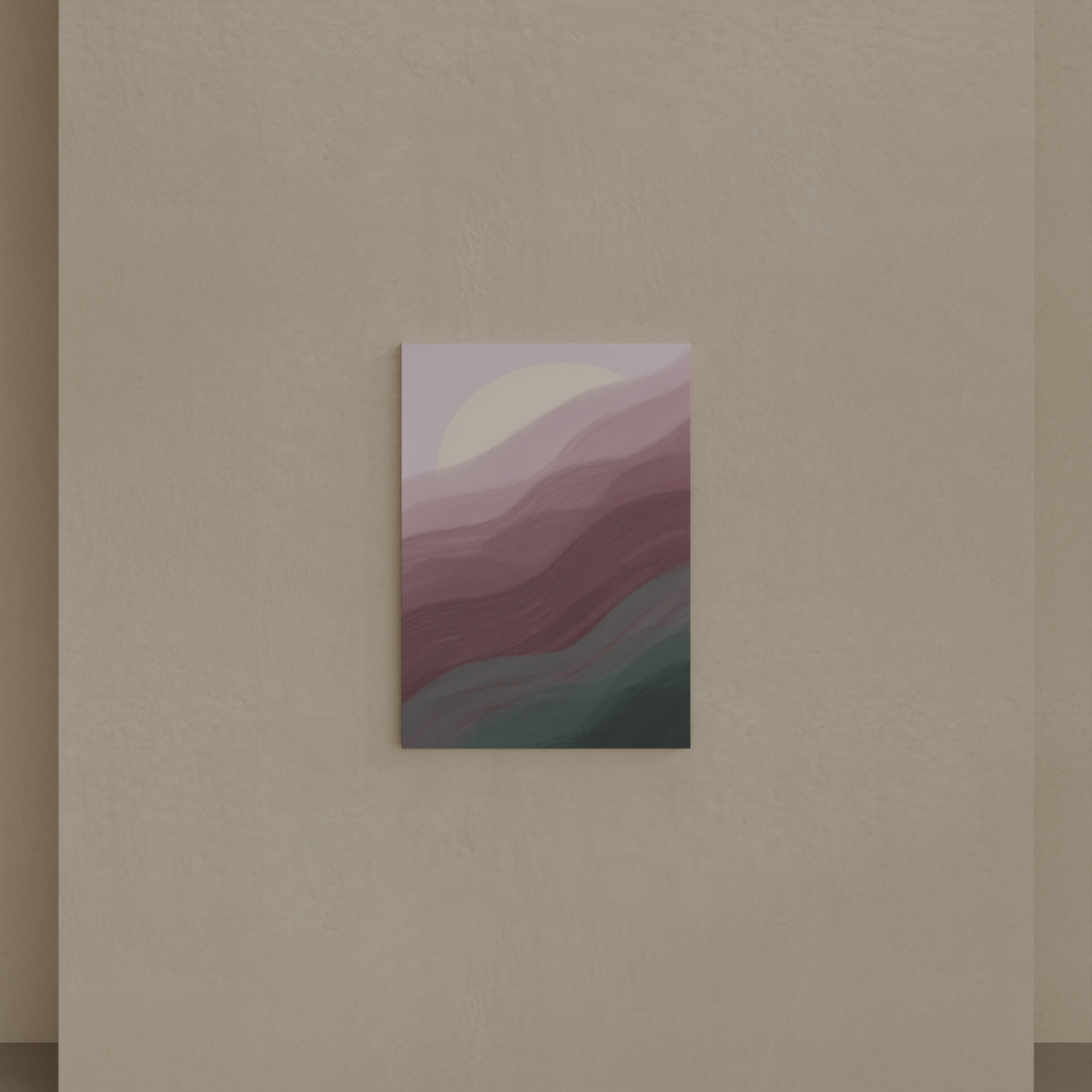 Quadro Sem Moldura Poster Pôr do Sol Lilás Caixa Crua sem Vidro 70x50cm