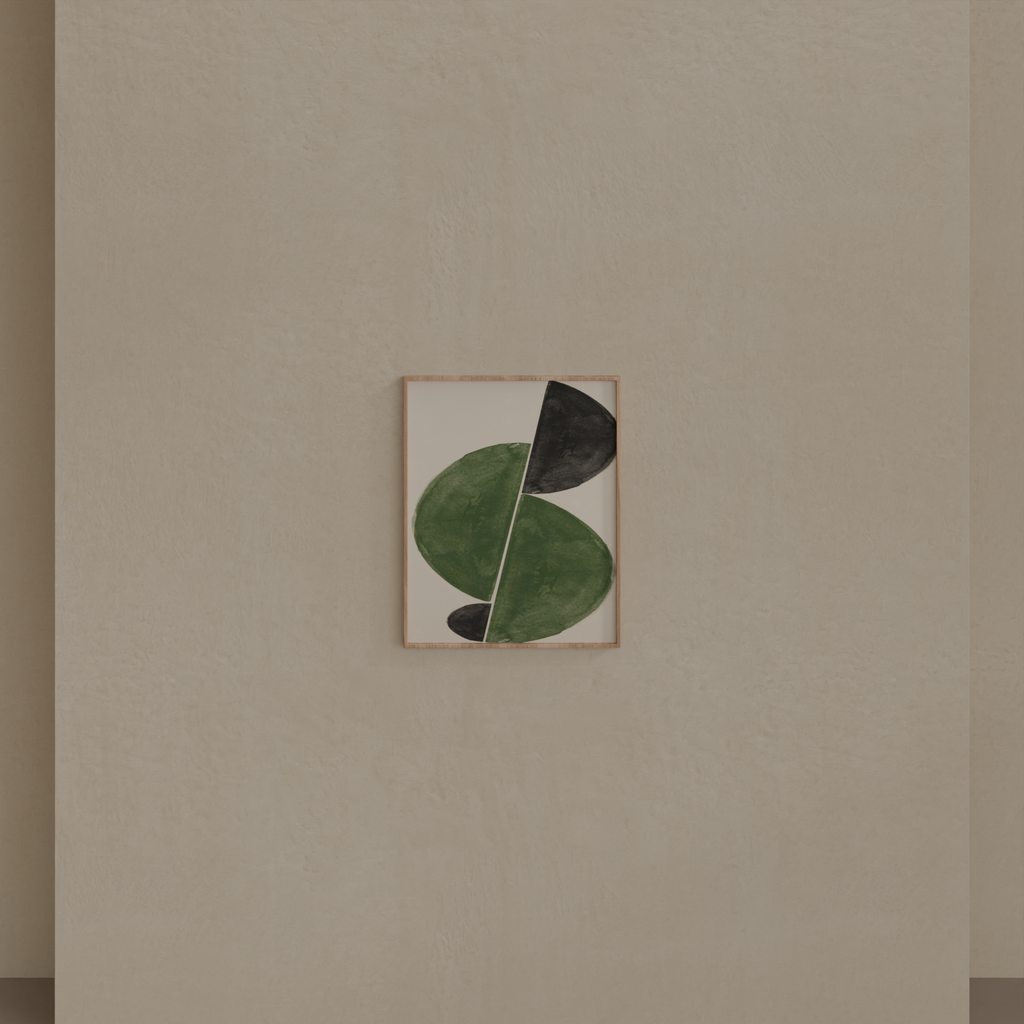 Quadro Abstrato Desencontro Perfeito Moldura Filete Crua sem Vidro 40 x 50 cm