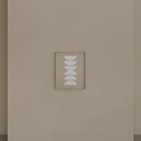 Quadro Abstrato Meio Círculo  Moldura Filete Crua sem Vidro 40 x 50 cm