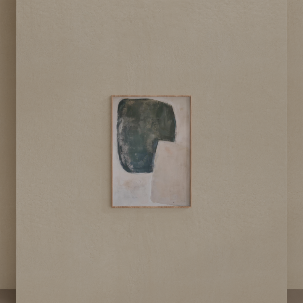 Quadro Abstrato Essência Mineral  Moldura Filete Crua sem Vidro 70 x 50 cm