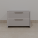 Mesa de Cabeceira Suíte Master Beton; Puxador Slim Prata Suíte Master Tipo 1 Tipo 2 Tipo 5 