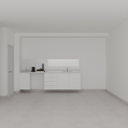 Armário Cozinha Inferior com Nicho para Lava e Seca Branco Tx (Sudoeste / Bias Fortes - Apt 07 11)