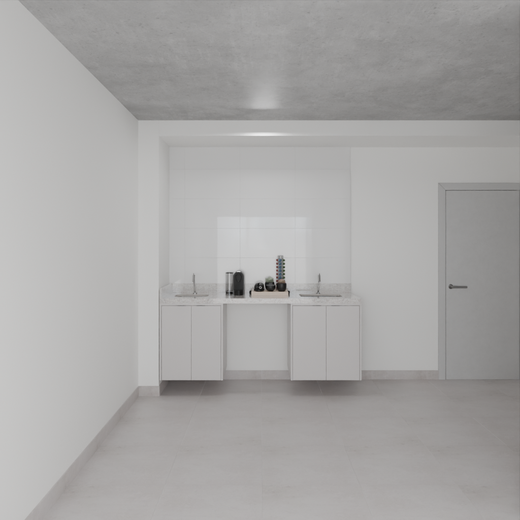 Armário Cozinha Inferior com Nicho para Lava e Seca Cinza Cobalto (Sudoeste / Bias Fortes – Apt 03 04)