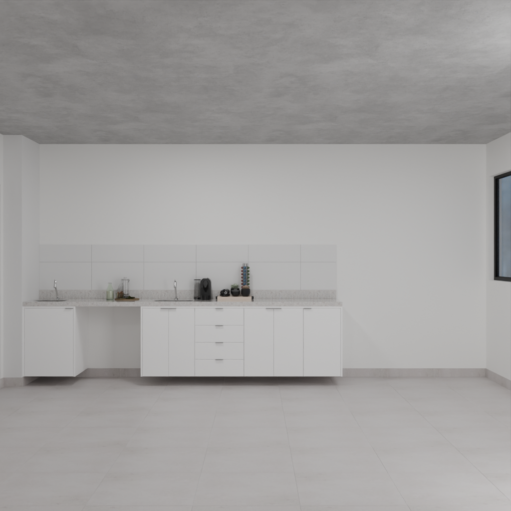 Armário Cozinha Inferior com Nicho para Lava e Seca Branco Tx (Sudoeste / Bias Fortes – Apt 01 02 05 06)