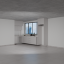 Armário Cozinha Completo com Nicho para Lava e Seca Cinza Cobalto (Sudoeste / Bias Fortes – Apt 08 10)