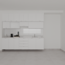 Armário Cozinha Inferior e Superior Branco Tx (Sudoeste / Bias Fortes - Apt 07 11) (CxB)