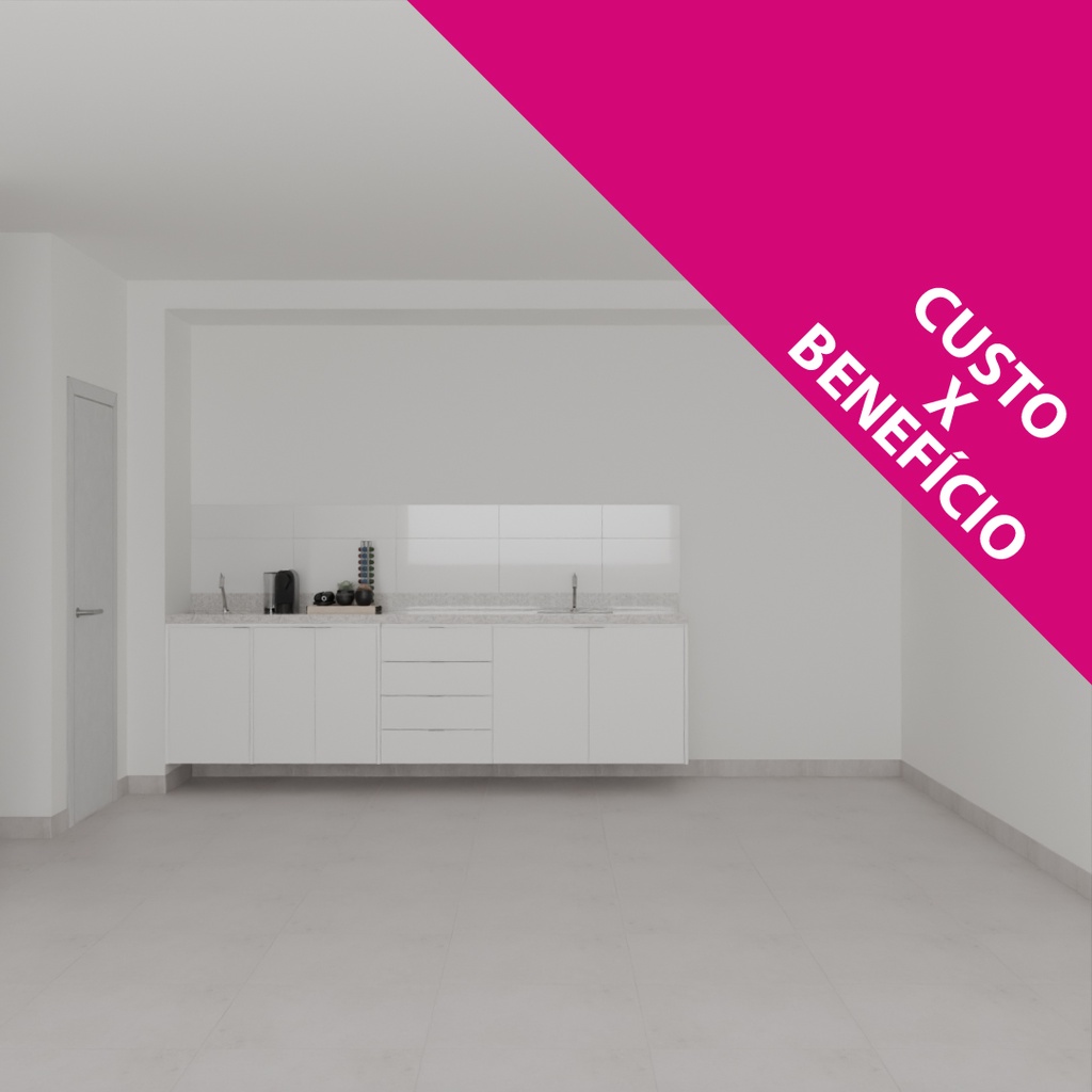 Armário Cozinha Inferior sem Nicho para Lava e Seca Branco Tx (Sudoeste / Bias Fortes - Apt 07 11) (CxB)