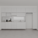 Armário Cozinha Completo Branco TX (Sudoeste / Bias Fortes - Apt 07 11) (CxB)