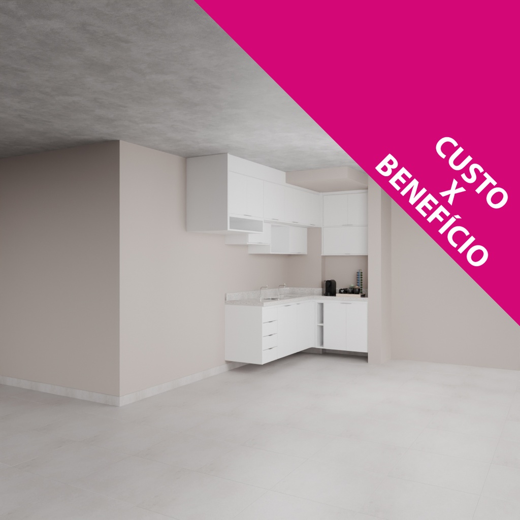 Armário Cozinha Completo sem Lava e Seca Branco TX (Sudoeste / Bias Fortes - Apt 09) (CxB)